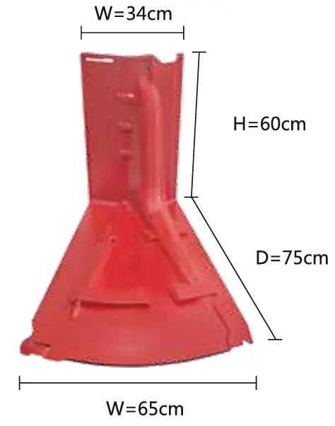 DW50 outward curve water diversion barrier spec