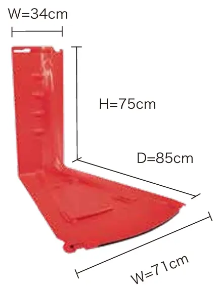 DW75 outward curve water diversion barrier spec