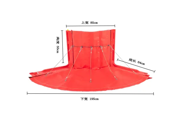 FF210W 55cm high flexible PVC outward curve water diversion barrier spec